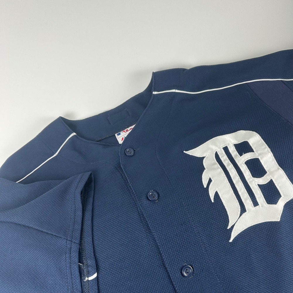 Majestic Men's 2XL Detroit Tigers MLB Authentic Collection Jersey Navy Blue